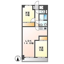 マンション森 2LDKの間取図画像
