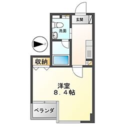 グランアベニュー栄 1Kの間取図画像