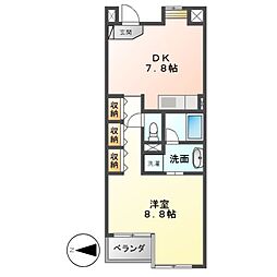 グランアベニュー栄 1DKの間取図画像