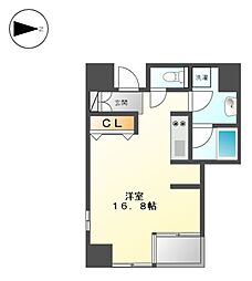 グランアベニュー栄 ワンルームの間取図画像