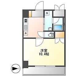 BSRESIDENCESAKAE 1Kの間取図画像