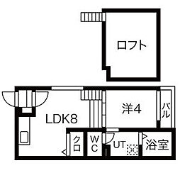 Kroc 1LDKの間取図画像
