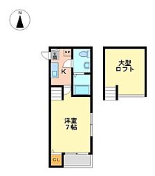 シェモア千種公園 1Kの間取図画像