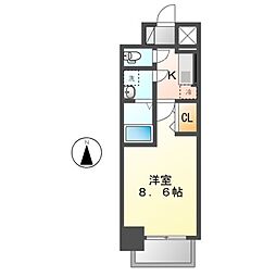 S-RESIDENCE浄心2 1Kの間取図画像