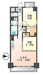 ツインアウルズ 2LDKの間取図画像