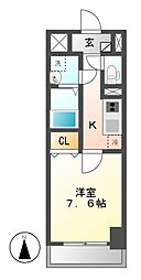 リベルティア 1Kの間取図画像