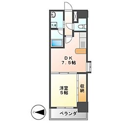 DOMUS21 1DKの間取図画像