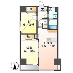 アーレックス丸の内2 1SLDKの間取図画像