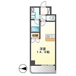 ヴェルシェーヌ桜橋 ワンルームの間取図画像