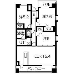 オベリスク寿 3LDKの間取図画像