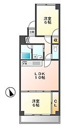 サングランメール 2LDKの間取図画像