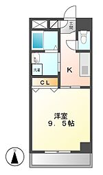 ライジングヴィラ葵 1Kの間取図画像