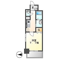 サクシード大曽根 1Kの間取図画像