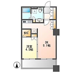 パークアクシス名駅南 1DKの間取図画像