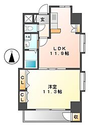 プロビデンスアオイタワー 1LDKの間取図画像