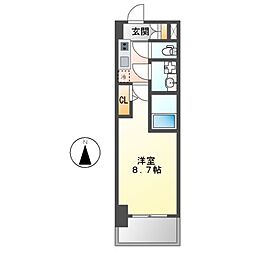 S-RESIDENCE名駅West 1Kの間取図画像