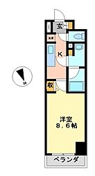 ELSTANZA徳川 1Kの間取図画像