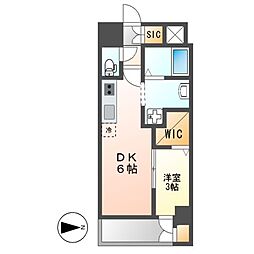エステムコート名古屋葵 1DKの間取図画像