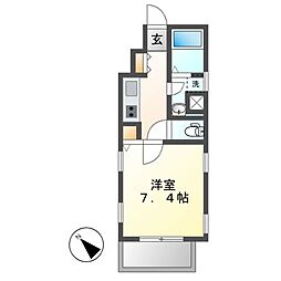 REGAROKANAYAMASta. 1Kの間取図画像