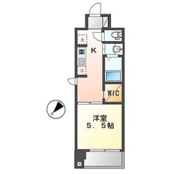 エステムコート名古屋鶴舞シエル 1Kの間取図画像