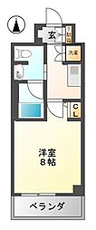 レジディア高岳 1Kの間取図画像