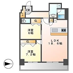 アーバンパーク日吉 2LDKの間取図画像