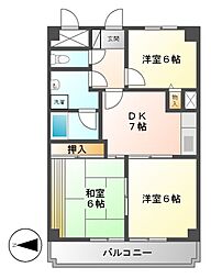 レジデンス泉 3DKの間取図画像