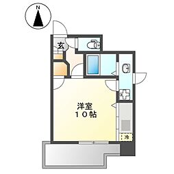 THEDOORS ワンルームの間取図画像