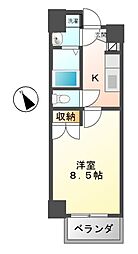 クレサス代官.m 1Kの間取図画像