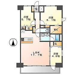 アロームドゥジョア 3LDKの間取図画像