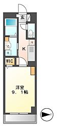 カスタリア新栄2 1Kの間取図画像