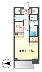プレサンス丸の内レジデンス2 ワンルームの間取図画像