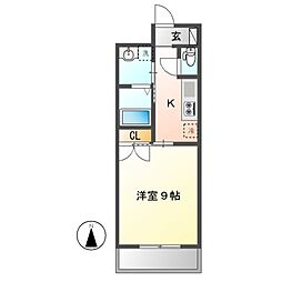 エルメディオ千種 1Kの間取図画像