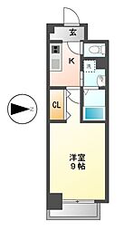 リシュドール鶴舞公園 1Kの間取図画像