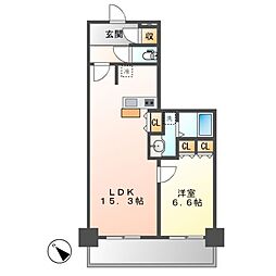 ロイヤルパークス千種 1LDKの間取図画像