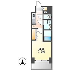 S-RESIDENCE亀島駅前ascent 1Kの間取図画像