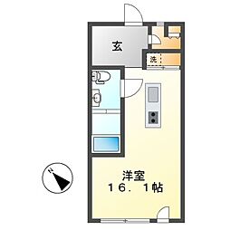 コレクション名駅3 ワンルームの間取図画像