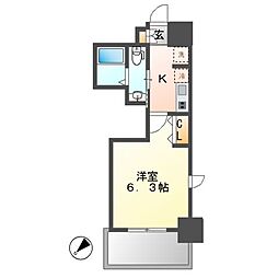 エステムコート名古屋千種グレイス 1Kの間取図画像