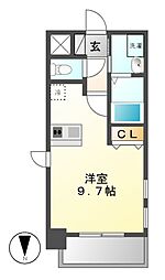 プレサンス新栄デコール ワンルームの間取図画像