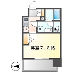 ディアレイシャス金山II 1Kの間取図画像