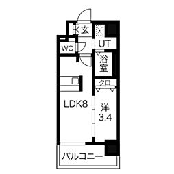 ディアレイシャス尾頭橋 1LDKの間取図画像