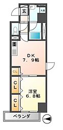 稲垣ビル栄ディアコート白川 1DKの間取図画像