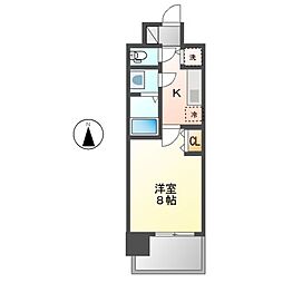 エスリード栄イーストスクエア 1Kの間取図画像