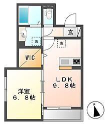 エポラール東別院 1LDKの間取図画像