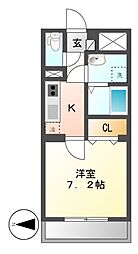 MX-2 1Kの間取図画像