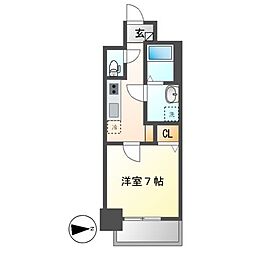 アクアコート大曽根 1Kの間取図画像