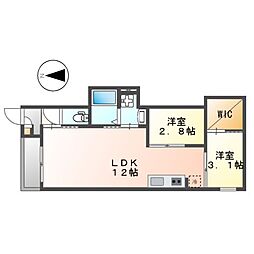 北町ハウス 2LDKの間取図画像