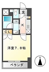 RESIDENCEKANAYAMASQUARE 1Kの間取図画像