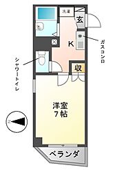 タウンコートパル 1Kの間取図画像