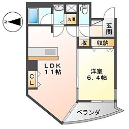 プロシード金山2 1LDKの間取図画像